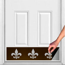 Load image into Gallery viewer, Door Kick Plate - Rubber Magnet - “Fleur De Lis” - UV Printed - Multiple Faux Metal Finishes & Sizes