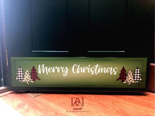 Load image into Gallery viewer, Door Kick Plate - Rubber Magnet - “Merry Christmas Plaid Trees” Holiday Themed - UV Printed - Multiple Sizes