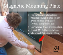 Load image into Gallery viewer, Door Kick Plate - Magnet - Personalized “Rose” Monogram- UV Printed - Multiple Faux Metal Finishes & Sizes