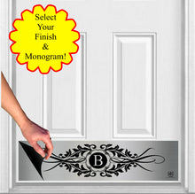 Load image into Gallery viewer, Acanthus Monogram Nickel Magnetic Door Sign Kick Plate