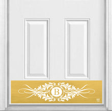 Load image into Gallery viewer, Door Kick Plate - Magnet - Personalized “Acanthus” Monogram - UV Printed - Multiple Faux Metal Finishes & Sizes
