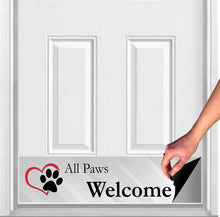 Load image into Gallery viewer, Door Kick Plate - Rubber Magnet - “All Paws Welcome” - UV Printed - Multiple Sizes