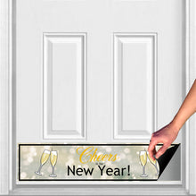 Load image into Gallery viewer, Door Kick Plate - Rubber Magnet - “Cheers to the New Year!” - UV Printed - Multiple Sizes