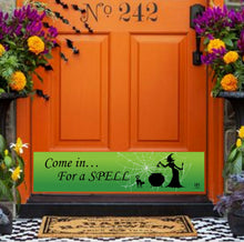 Load image into Gallery viewer, Door Kick Plate - Rubber Magnet - “Come In for a Spell” Halloween Themed - UV Printed - Multiple Sizes