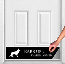 Load image into Gallery viewer, Door Kick Plate - Rubber Magnet - Customized “Dog Security System Armed” - UV Printed - Multiple Sizes