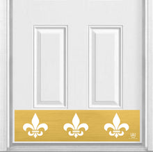 Load image into Gallery viewer, Door Kick Plate - Rubber Magnet - “Fleur De Lis” - UV Printed - Multiple Faux Metal Finishes & Sizes