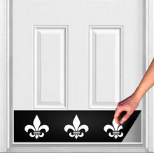 Load image into Gallery viewer, Door Kick Plate - Rubber Magnet - “Fleur De Lis” - UV Printed - Multiple Faux Metal Finishes & Sizes