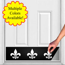 Load image into Gallery viewer, Door Kick Plate - Rubber Magnet - “Fleur De Lis” - UV Printed - Multiple Faux Metal Finishes & Sizes