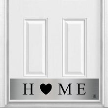 Load image into Gallery viewer, Door Kick Plate - Rubber Magnet - “HOME” - UV Printed - Multiple Faux Metal Finishes & Sizes