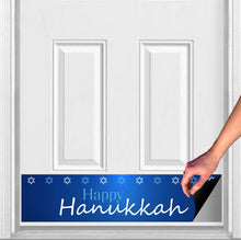 Load image into Gallery viewer, Door Kick Plate - Rubber Magnet - “Happy Hanukkah” Holiday Themed - UV Printed - Multiple Sizes