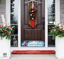 Load image into Gallery viewer, Door Kick Plate - Rubber Magnet - “Happy Holidays Winter Blue” Holiday Themed - UV Printed - Multiple Sizes