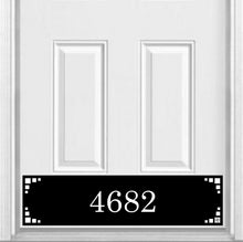 Load image into Gallery viewer, Door Kick Plate - Magnet – Personalized “Midcentury Modern” Home Address- UV Printed - Multiple Faux Metal Finishes & Sizes