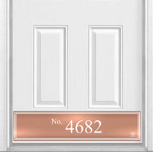 Load image into Gallery viewer, Door Kick Plate - Magnet – Personalized “House Number” Home Address- UV Printed - Multiple Faux Metal Finishes & Sizes