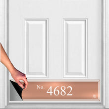 Load image into Gallery viewer, Door Kick Plate - Magnet – Personalized “House Number” Home Address- UV Printed - Multiple Faux Metal Finishes & Sizes