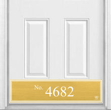 Load image into Gallery viewer, Door Kick Plate - Magnet – Personalized “House Number” Home Address- UV Printed - Multiple Faux Metal Finishes & Sizes