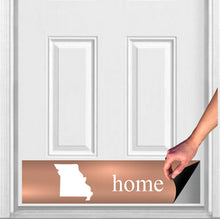 Load image into Gallery viewer, Door Kick Plate - Rubber Magnet – Personalized “Home State”- UV Printed - Multiple Faux Metal Finishes & Sizes