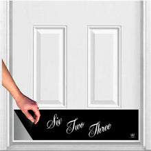 Load image into Gallery viewer, Door Kick Plate - Magnet – Personalized “I Love Lucy” Home Address- UV Printed - Multiple Faux Metal Finishes & Sizes