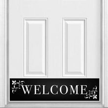 Load image into Gallery viewer, Door Kick Plate - Magnet - “Johnson’s Welcome” - UV Printed - Multiple Faux Metal Finishes & Sizes