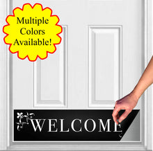 Load image into Gallery viewer, Door Kick Plate - Magnet - “Johnson’s Welcome” - UV Printed - Multiple Faux Metal Finishes & Sizes