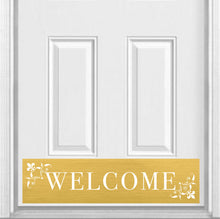Load image into Gallery viewer, Door Kick Plate - Magnet - “Johnson’s Welcome” - UV Printed - Multiple Faux Metal Finishes & Sizes