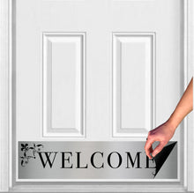 Load image into Gallery viewer, Door Kick Plate - Magnet - “Johnson’s Welcome” - UV Printed - Multiple Faux Metal Finishes & Sizes