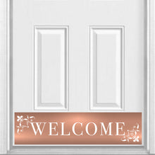 Load image into Gallery viewer, Door Kick Plate - Magnet - “Johnson’s Welcome” - UV Printed - Multiple Faux Metal Finishes & Sizes