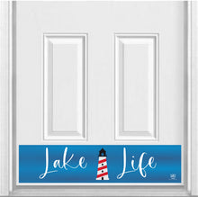 Load image into Gallery viewer, Door Kick Plate - Rubber Magnet - “Lake Life” Light House - UV Printed - Multiple Sizes