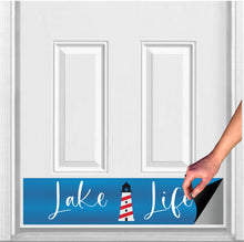 Load image into Gallery viewer, Door Kick Plate - Rubber Magnet - “Lake Life” Light House - UV Printed - Multiple Sizes