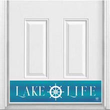 Load image into Gallery viewer, Door Kick Plate - Rubber Magnet - “Lake Life” Ship Wheel - UV Printed - Multiple Sizes