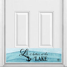 Load image into Gallery viewer, Life is Better at the Lake Magnetic Kick Plate for Steel Door, 8" x 34" and 6" x 30" Size Options