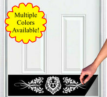 Load image into Gallery viewer, Door Kick Plate - Rubber Magnet - “Lion’s Den” - UV Printed - Multiple Faux Metal Finishes & Sizes