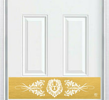Load image into Gallery viewer, Door Kick Plate - Rubber Magnet - “Lion’s Den” - UV Printed - Multiple Faux Metal Finishes & Sizes