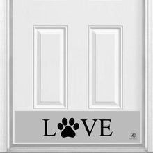 Load image into Gallery viewer, Door Kick Plate - Rubber Magnet - “LOVE Paw Print”- UV Printed - Multiple Sizes & Color Options