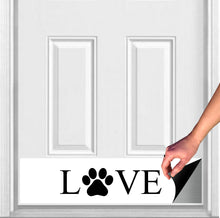 Load image into Gallery viewer, Door Kick Plate - Rubber Magnet - “LOVE Paw Print”- UV Printed - Multiple Sizes & Color Options