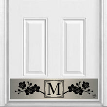 Load image into Gallery viewer, Door Kick Plate - Magnet – Personalized “Magnolia” Monogram- UV Printed - Multiple Faux Metal Finishes & Sizes