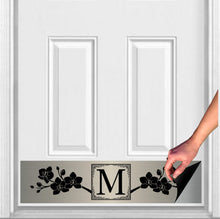 Load image into Gallery viewer, Door Kick Plate - Magnet – Personalized “Magnolia” Monogram- UV Printed - Multiple Faux Metal Finishes & Sizes
