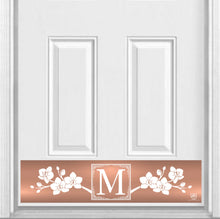 Load image into Gallery viewer, Door Kick Plate - Magnet – Personalized “Magnolia” Monogram- UV Printed - Multiple Faux Metal Finishes & Sizes