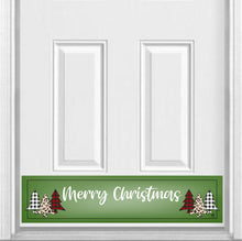 Load image into Gallery viewer, Merry Christmas Plaid Trees Magnetic Kick Plate for Steel Door, 8" x 34" and 6" x 30" Size Options
