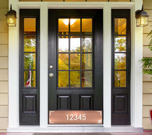 Load image into Gallery viewer, Door Kick Plate - Magnet – Personalized “Minimalist” Home Address- UV Printed - Multiple Faux Metal Finishes & Sizes