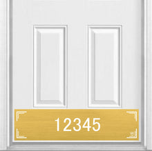 Load image into Gallery viewer, Door Kick Plate - Magnet – Personalized “Minimalist” Home Address- UV Printed - Multiple Faux Metal Finishes & Sizes