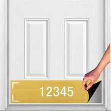 Load image into Gallery viewer, Custom Home Address Numbers Magnetic Door Sign Kick Plate Metallic Gold Finish