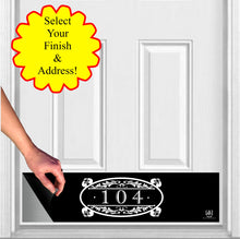 Load image into Gallery viewer, Door Kick Plate - Magnet - Personalized “Southern Roots” Home Address- UV Printed - Multiple Faux Metal Finishes & Sizes