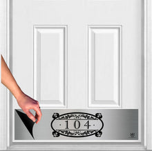 Load image into Gallery viewer, Door Kick Plate - Magnet - Personalized “Southern Roots” Home Address- UV Printed - Multiple Faux Metal Finishes & Sizes