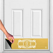 Load image into Gallery viewer, Door Kick Plate - Magnet - Personalized “Southern Roots” Home Address- UV Printed - Multiple Faux Metal Finishes & Sizes