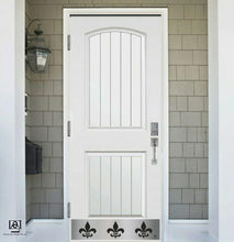 Load image into Gallery viewer, Door Kick Plate - Rubber Magnet - “Fleur De Lis” - UV Printed - Multiple Faux Metal Finishes & Sizes