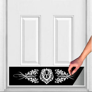Door Kick Plate - Rubber Magnet - “Lion’s Den” - UV Printed - Multiple Faux Metal Finishes & Sizes