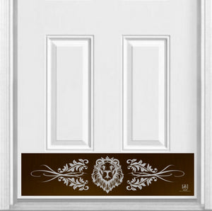 Door Kick Plate - Rubber Magnet - “Lion’s Den” - UV Printed - Multiple Faux Metal Finishes & Sizes