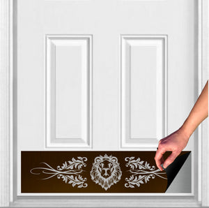 Door Kick Plate - Rubber Magnet - “Lion’s Den” - UV Printed - Multiple Faux Metal Finishes & Sizes