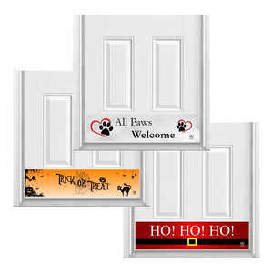 Deck the Door Decor | Rubber Magnetic Kick Plates - Interchangeable Holiday 3 Pack - Pet Lovers Collection - Multiple Sizes & Designs