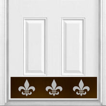 Load image into Gallery viewer, Door Kick Plate - Rubber Magnet - “Fleur De Lis” - UV Printed - Multiple Faux Metal Finishes &amp; Sizes
